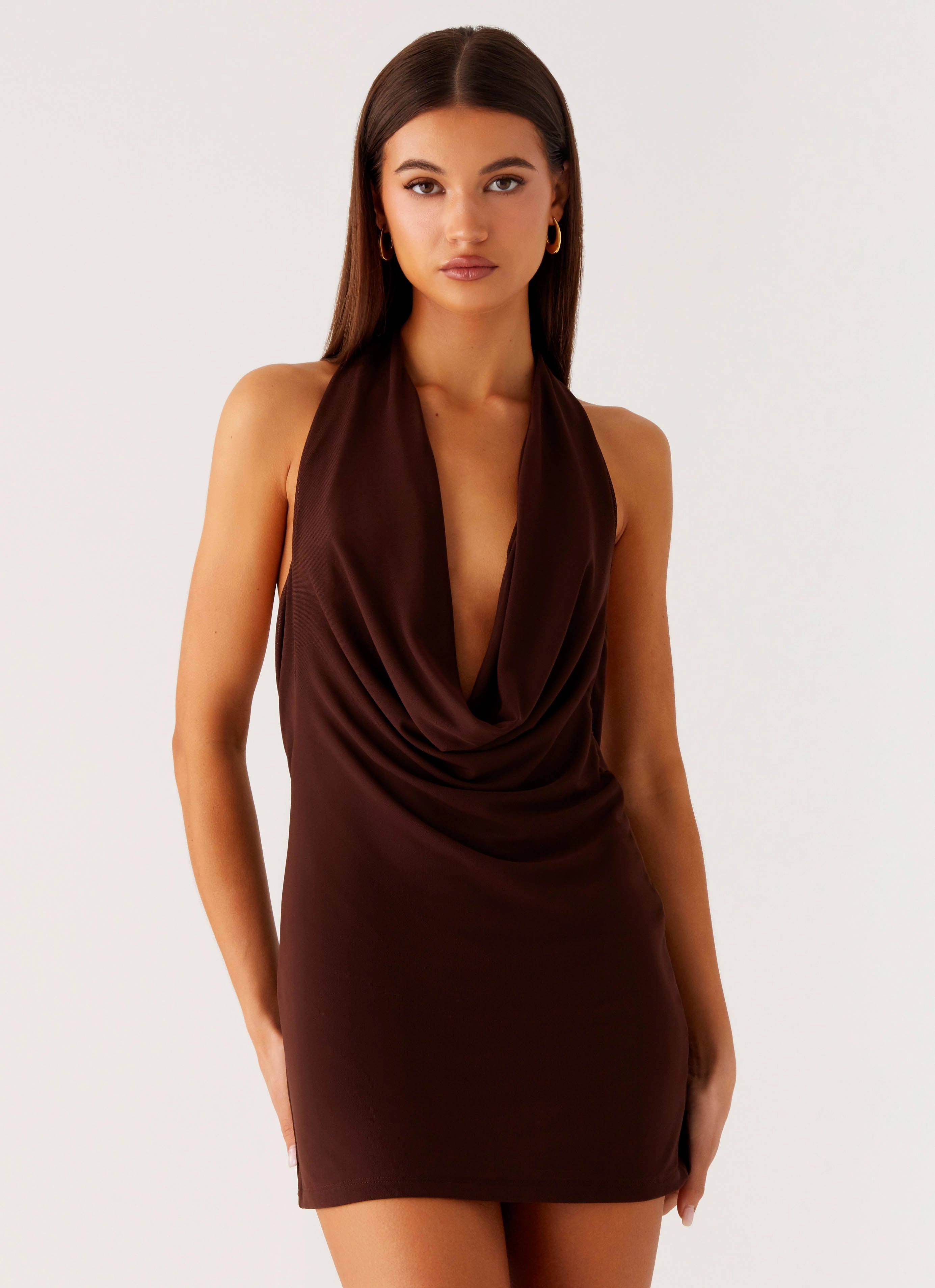 Saffron Skies Mini Dress - Chocolate Effortless Mood