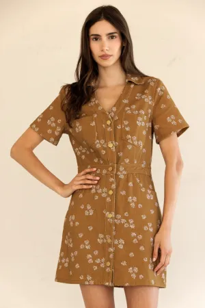 comfortable attire CALIE FLORAL SHIRT DRESS CALIE FLORAL SHIRT DRESS Sweetheart Cut