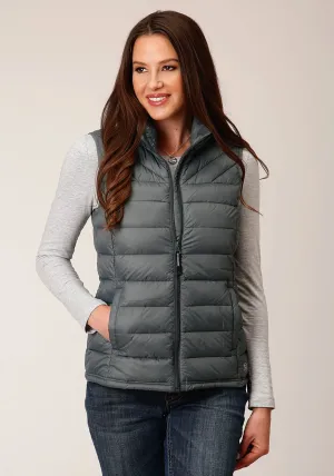 Comfortable Design Style Roper Womens Coated Down Filled Silver Sage 100% Nylon Softshell Vest High Quality Eco Friendly Roper Womens Coated Down Filled Silver Sage 100% Nylon Softshell Vest