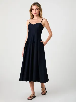 Comfortable Items MULTI SEAM SATEEN DRESS Cool Tone MULTI SEAM SATEEN DRESS