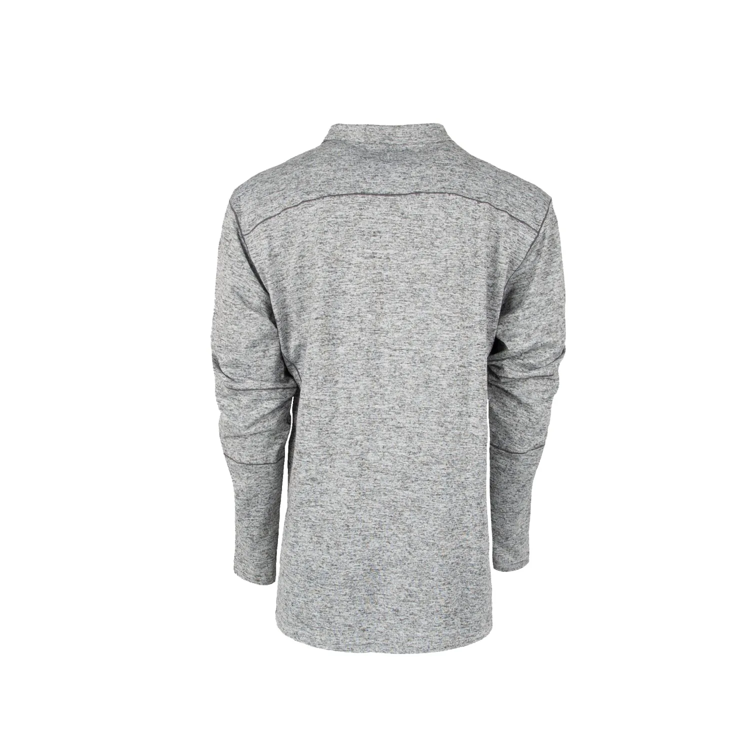 Smooth Stitch Pattern Sustainable Weave STS Ranchwear Mens Quarter Zip Heather Gray Polyester Pullover Sweater