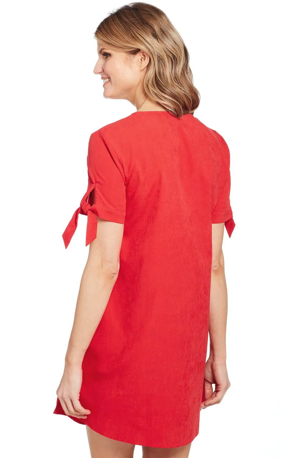 Outfit Routine Cowgirl Up Womens Coral Red Polyester Southwest Dress S/S