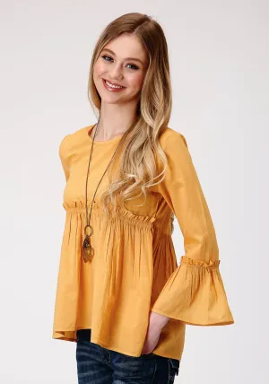 Comfortable Style Roper Womens Yellow 100% Cotton Dip Dye L/S Blouse Easy Pairing Artist Vibe Sustainable Roper Womens Yellow 100% Cotton Dip Dye L/S Blouse