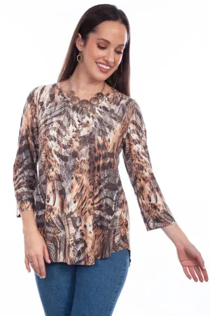 Comfortable Wear Scully Womens Cheetah Skin Tan Poly/Spandex S/S Blouse Scully Womens Cheetah Skin Tan Poly/Spandex S/S Blouse Breathable Design Mountain Retreat