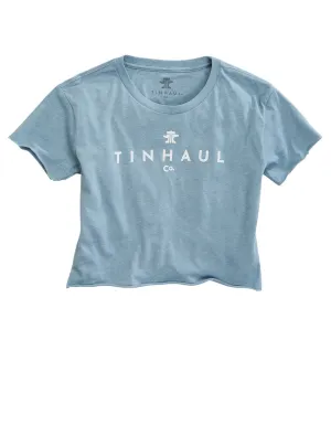Comfortable Wear Tin Haul Womens Baby Rib Crop Blue Cotton Blend S/S T-Shirt Durable Material Vintage Wash Tin Haul Womens Baby Rib Crop Blue Cotton Blend S/S T-Shirt