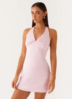 Comfortable Items Heavy Hearted Mini Dress - Pink Balanced Light Clear Blush Heavy Hearted Mini Dress - Pink