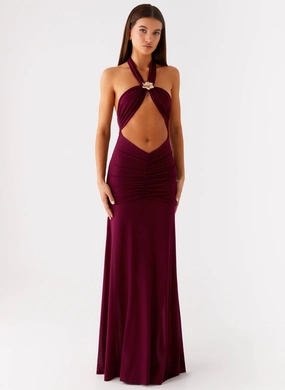 Comfortable Waist Deltina Maxi Dress - Boysenberry Deltina Maxi Dress - Boysenberry Comfortable Waist Shirred-Detail