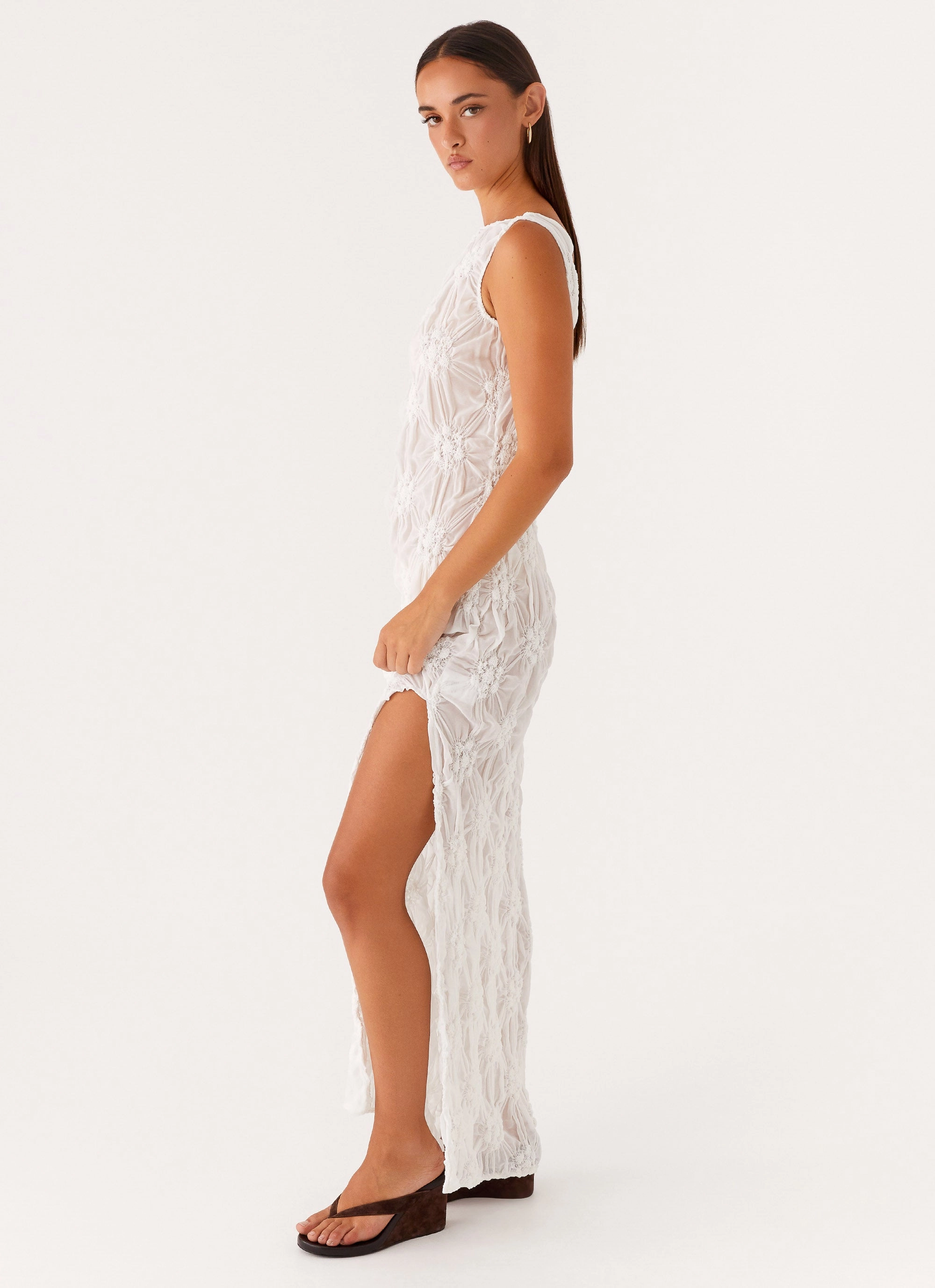 Briar Backless Maxi Dress - Ivory Chic casual Festival-Ready