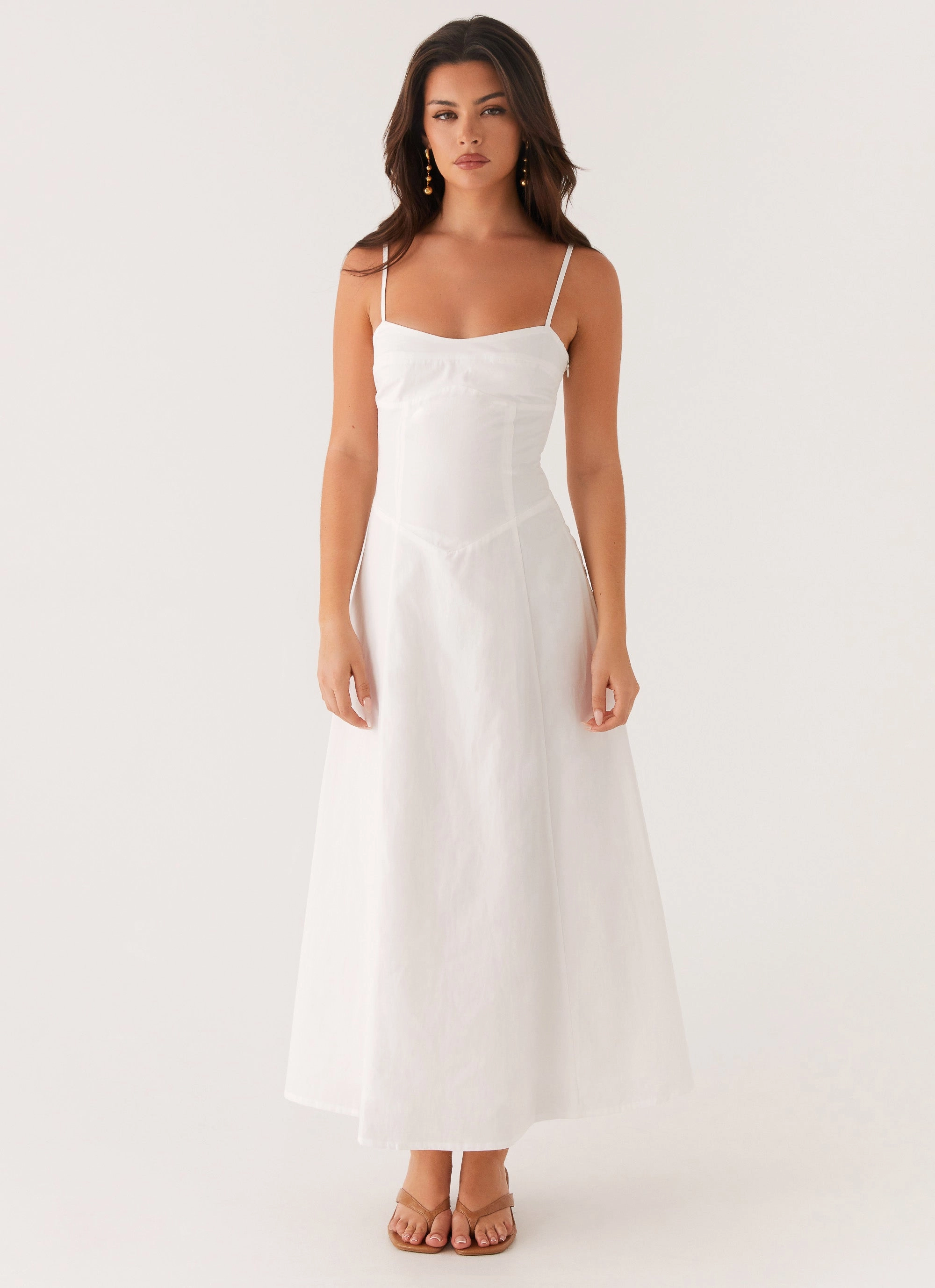 High low hem Noosa Midi Dress - White