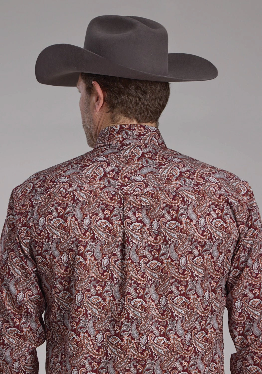 Cozy Fit family gathering Roper Mens 2242 Sangria Paisley Wine 100% Cotton 1 Pkt L/S Shirt