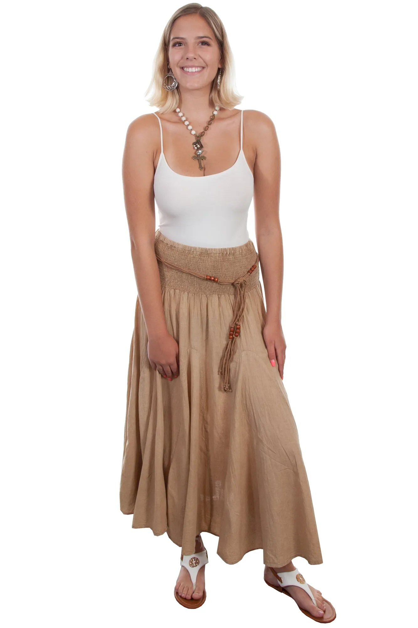 Outdoor Adventure Earthy Winter Warmth Professional Wear Scully Womens Vertical Full Panels Khaki 100% Cotton Skirt