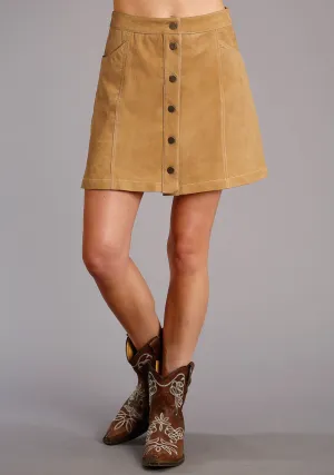 Comfy Pattern Stetson Womens Button Front Gored Saddle Brown Lamb Suede Skirt Unisex Look Straight Cut Stetson Womens Button Front Gored Saddle Brown Lamb Suede Skirt