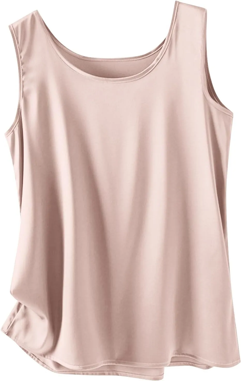 Comfy Satin Silk Tank Tops for Women Summer Boat Neck Neck Sleeveless Undershirt Casual Elegant Basic Tanks Blouses