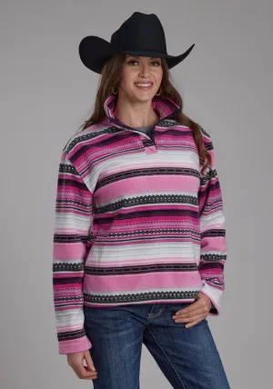 Comfy Vision Roper Womens Aztec Stripe Pink/Purple 100% Polyester Fleece Jacket Roper Womens Aztec Stripe Pink/Purple 100% Polyester Fleece Jacket No Gap Waistband