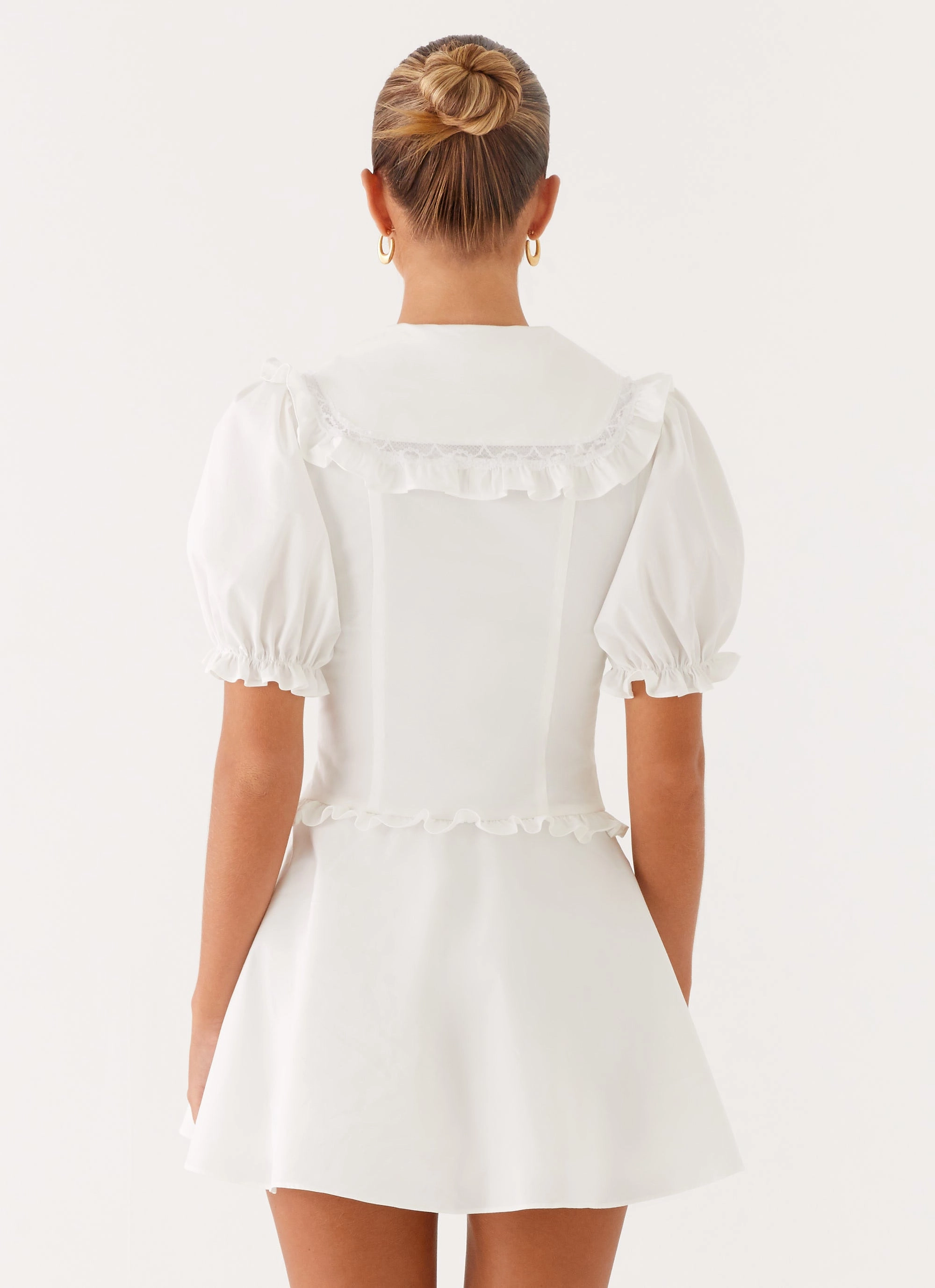 Seana Mini Dress - White BiasCutSilhouette Radiant Mood