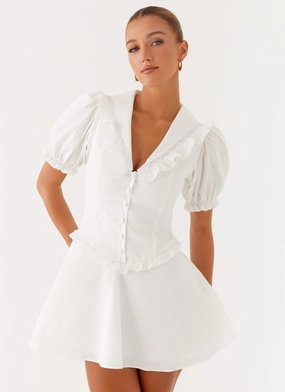 Comfy clothing Seana Mini Dress - White Seana Mini Dress - White Sleek Design Fit Relax Line