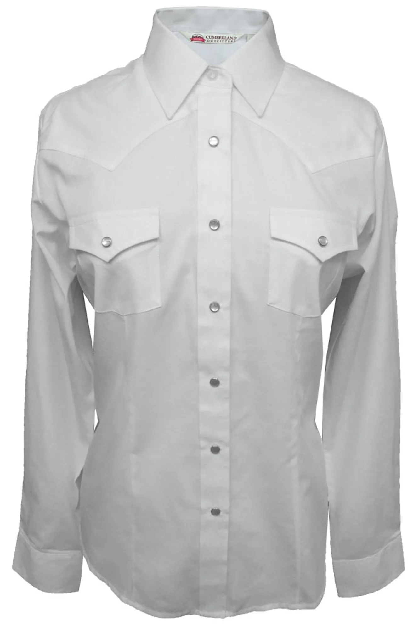 Ely & Walker Womens Solid White Western Shirt L/S Poly/Cotton Practical Choice Sporty Look