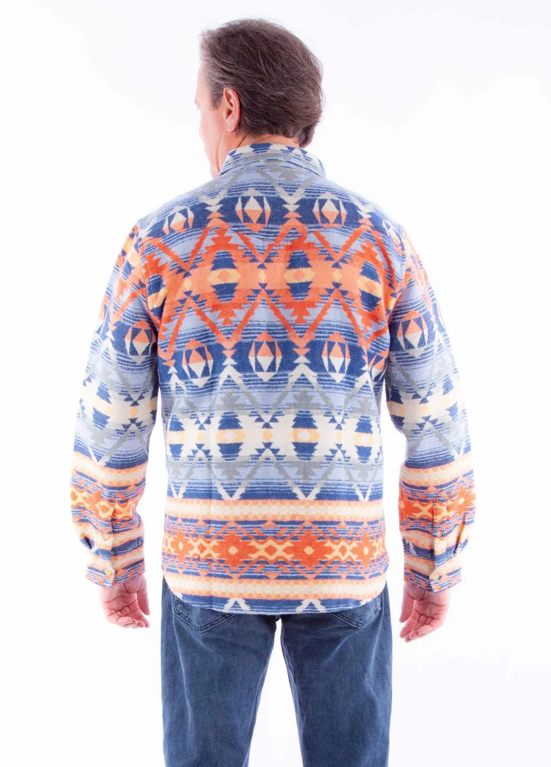 Scully Mens Aztec Southwest Santa Fe 100% Cotton L/S Shirt Seasonal Style Stylish Appearance