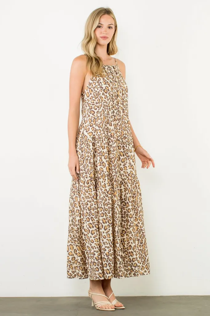 Hattie Leopard Print Maxi Dress Trend Texture Fitted Look
