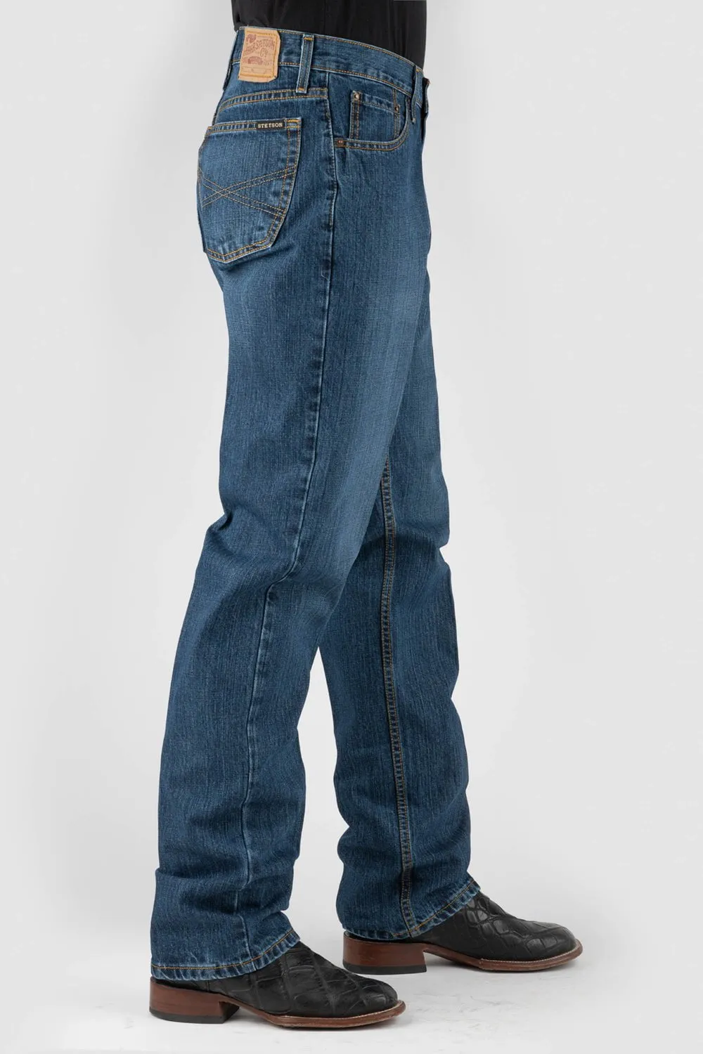 Trendy Choice Stetson Mens Classic Wash 100% Cotton X Embroidered Jeans