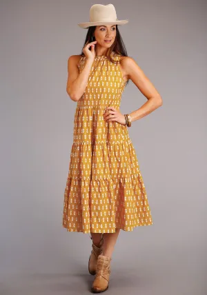 Cool Fit Stetson Womens Yellow 100% Cotton Aztec Schiffli S/L Dress Elegant Bold Look Fit Routine Stetson Womens Yellow 100% Cotton Aztec Schiffli S/L Dress