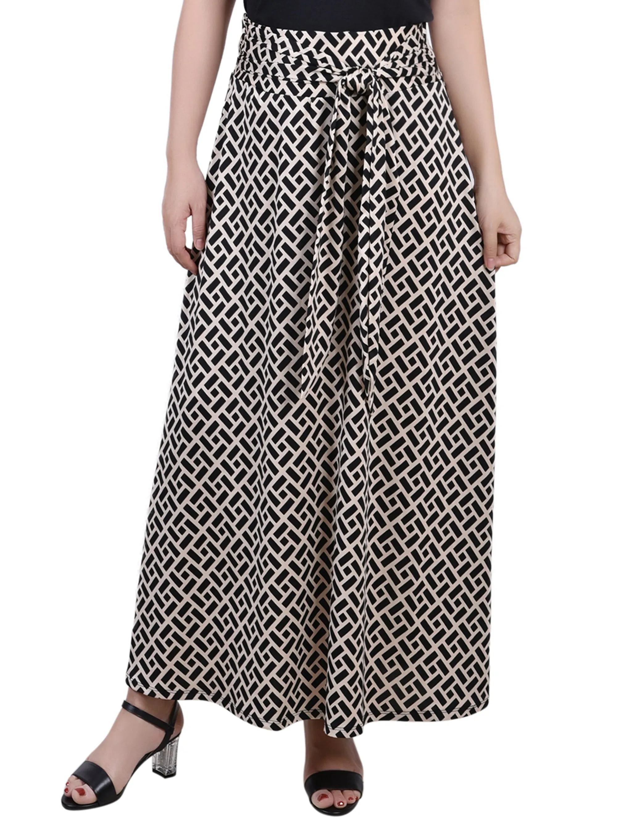 AdjustableStraps Maxi Skirt With Sash Waist Tie