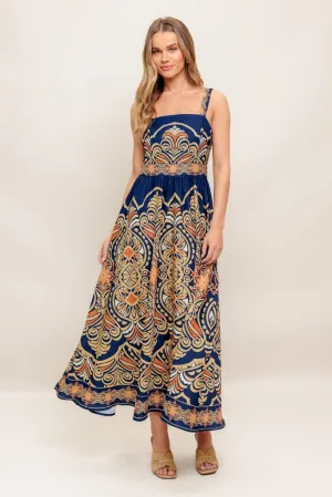 Cool Sets Audrey Scarf Print Maxi Dress Casual Chic Audrey Scarf Print Maxi Dress