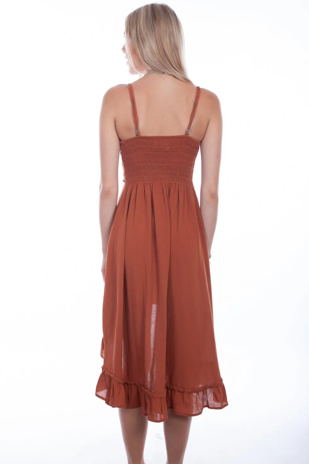Morning Stroll Fashion Lover Scully Womens Ginger 100% Cotton Hi/Lo Empire S/L Dress