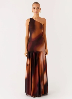 Cool Wear Carlina Maxi Dress - Black Gradient Scandi Clean Chic and Stylish Carlina Maxi Dress - Black Gradient