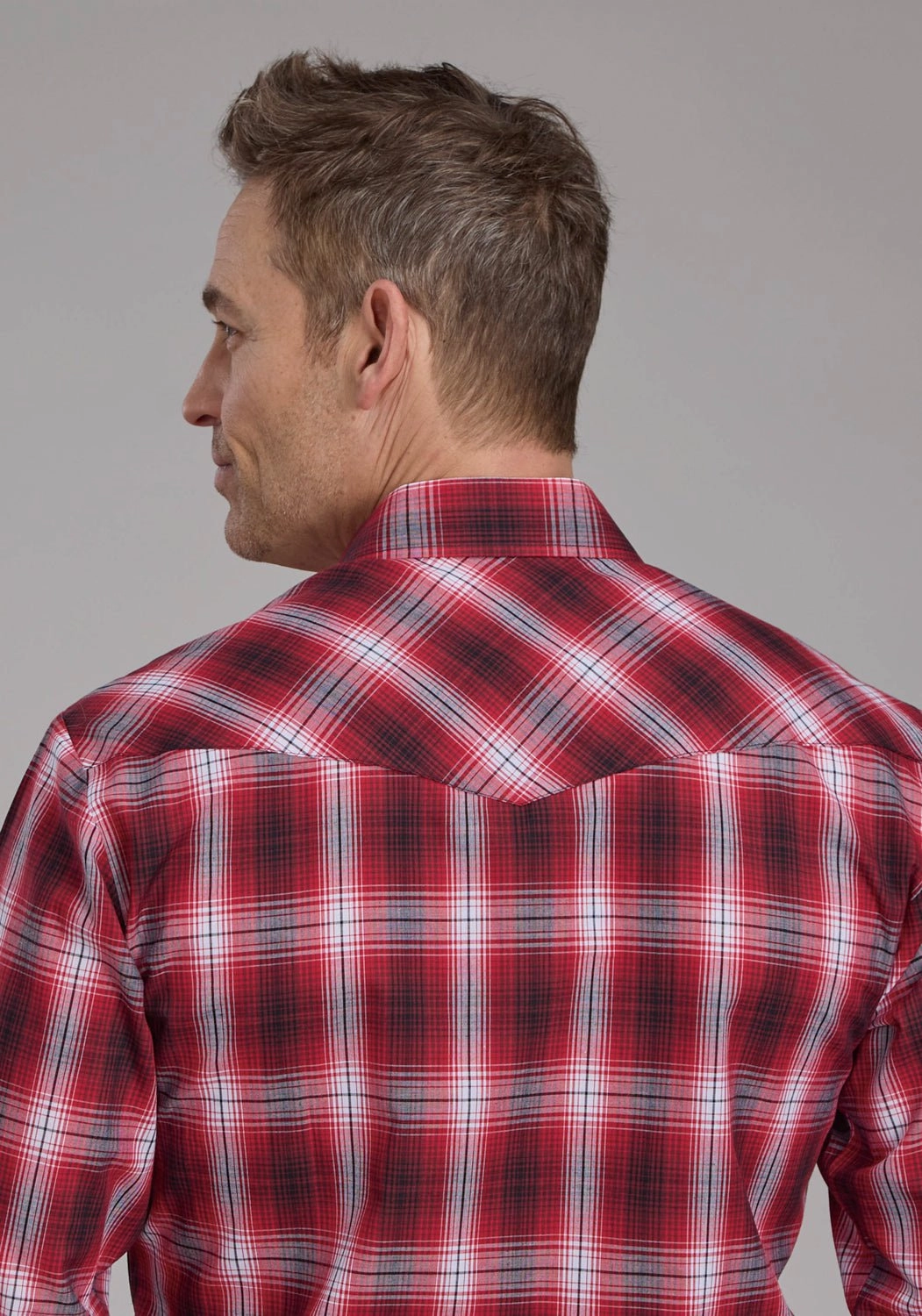 Team Building Smart Appearance Roper Mens 2131 Plaid Red/White Cotton Blend L/S Shirt