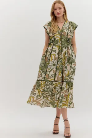 Cora Floral Panel Midi Dress Effortless Chic Cora Floral Panel Midi Dress WrinkleResistantFinish
