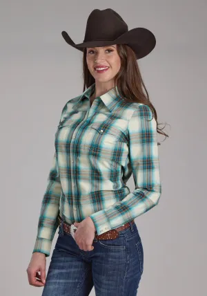 Cotton Blend Roper Womens Taos Ombre Plaid Brown 100% Cotton L/S Shirt Fashion Layer Roper Womens Taos Ombre Plaid Brown 100% Cotton L/S Shirt