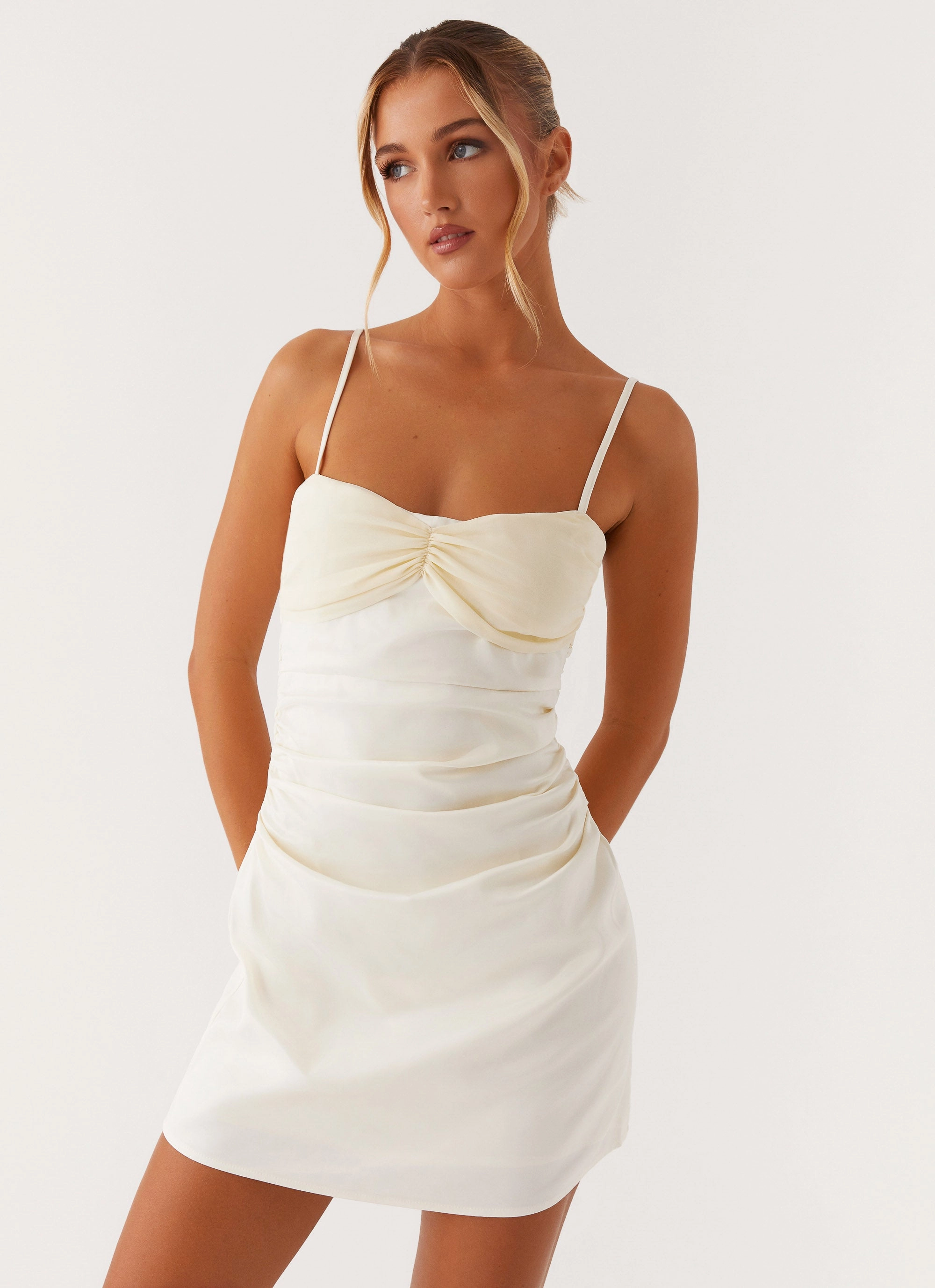 Stylish Comfort Last Summer Mini Dress - Ivory