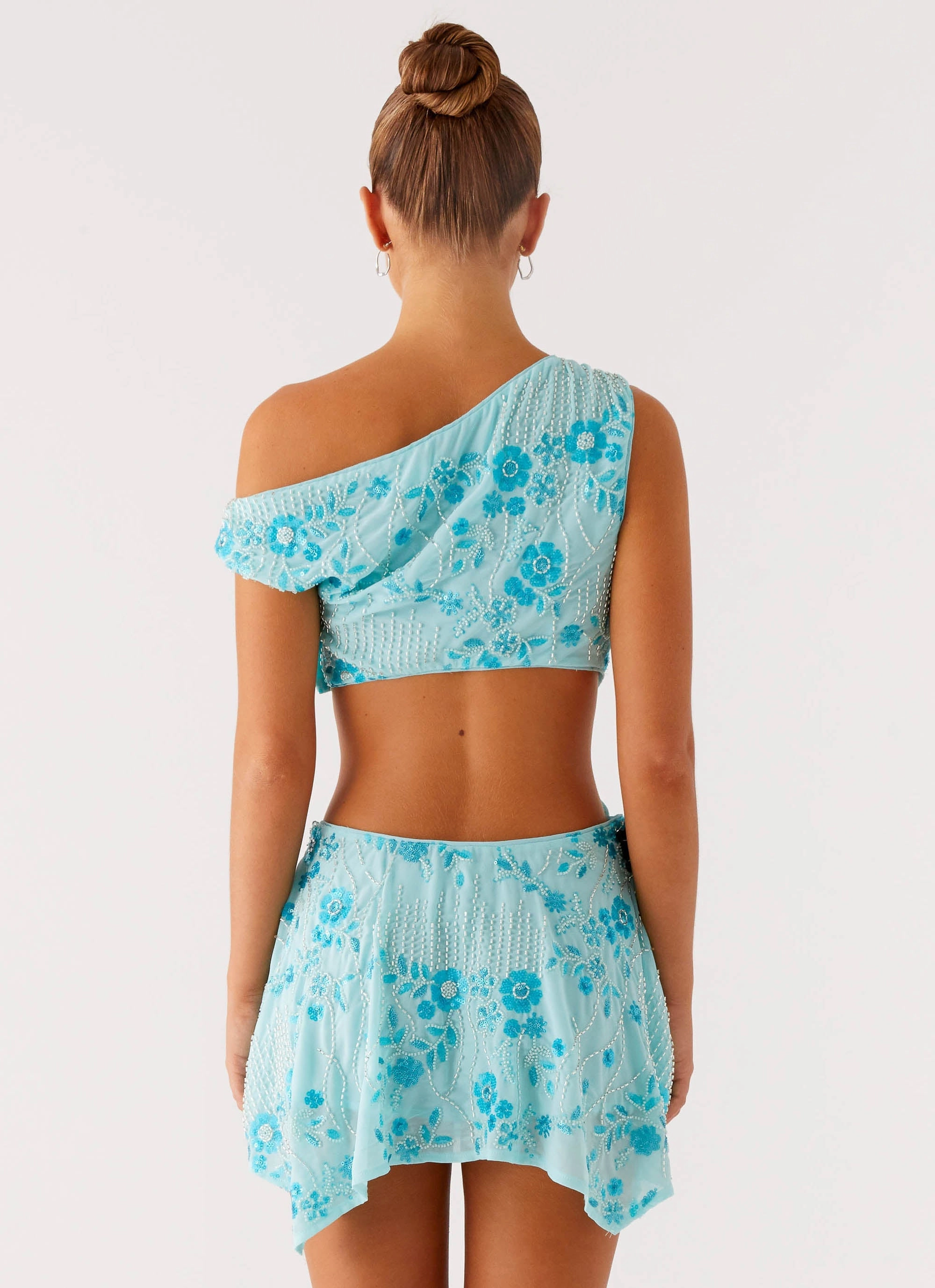 Clean Base Slim Form Aletta Sequin Mini Dress - Blue