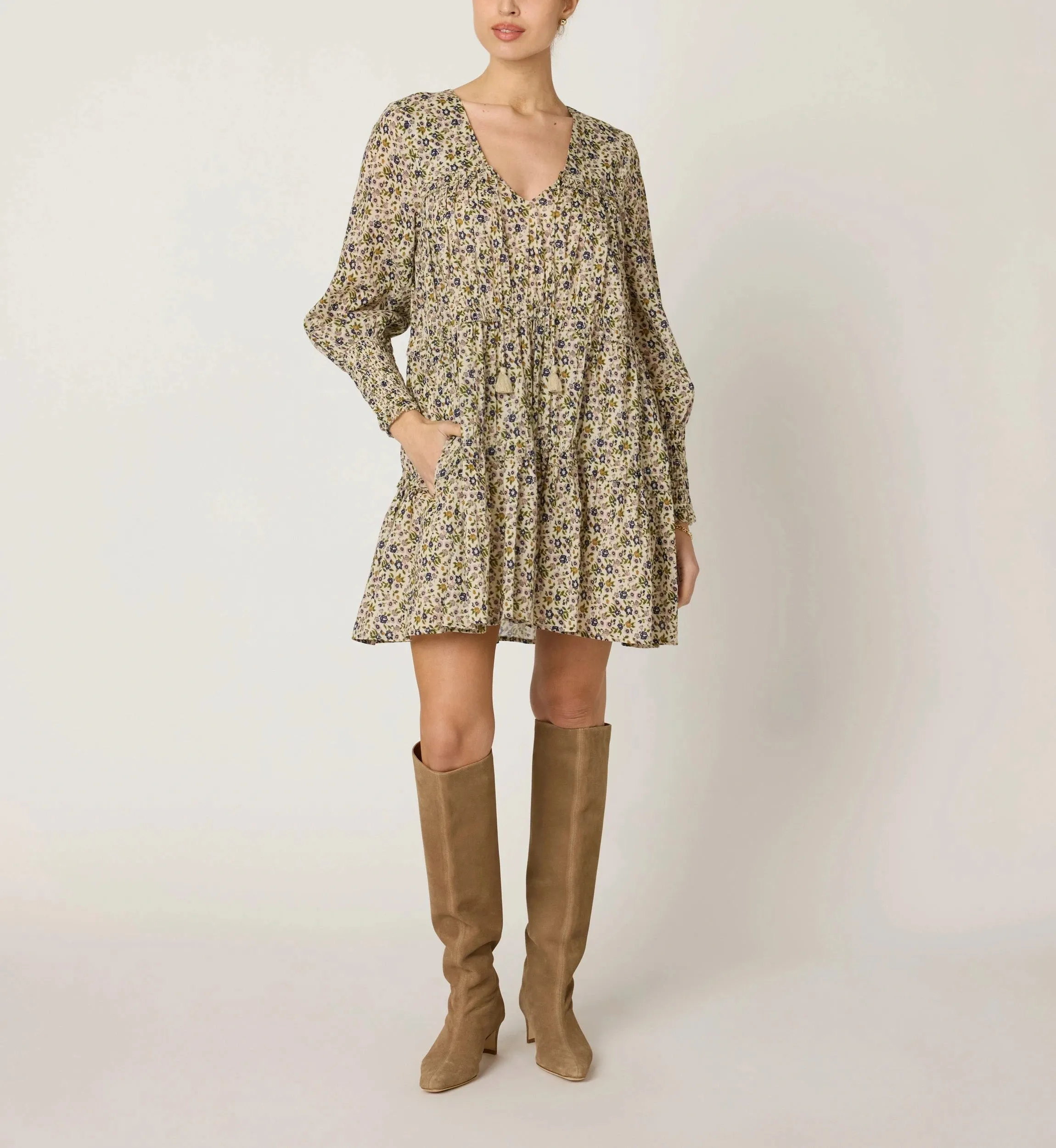 Raquel Mini Dress | Eloisa Floral Noble Glow