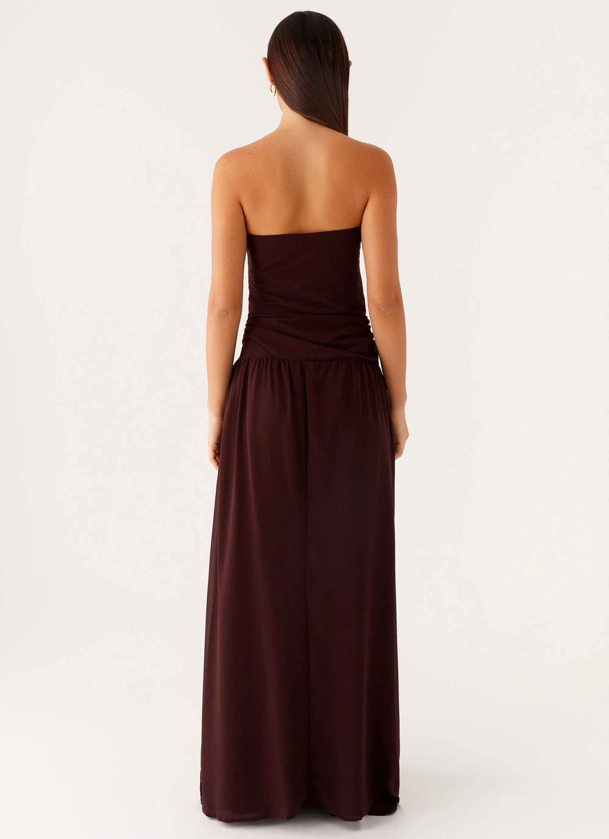 Neutral Look Covia Strapless Maxi Dress - Dark Chocolate