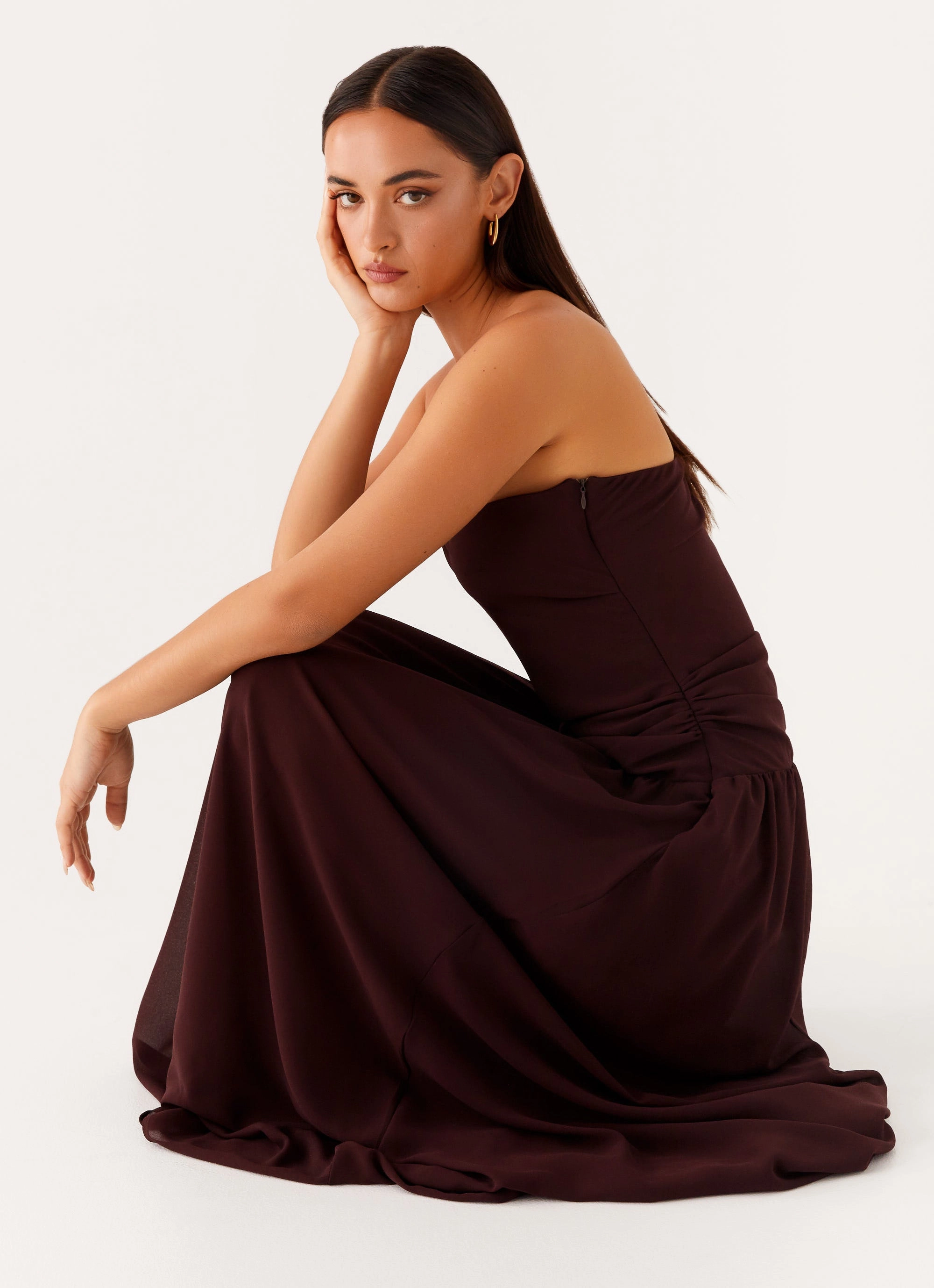 Covia Strapless Maxi Dress - Dark Chocolate Shared Glow