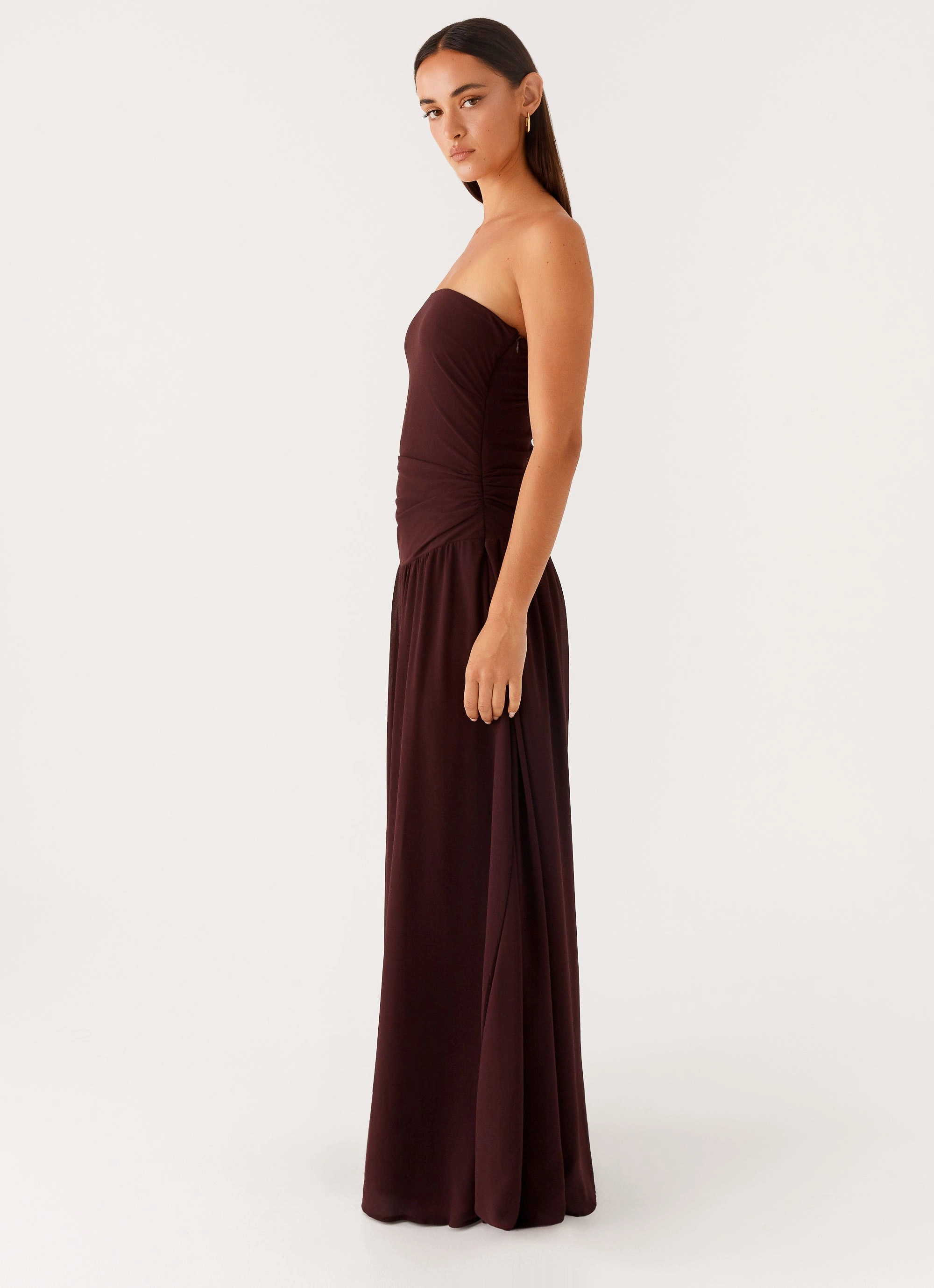countryside Versatile Piece Covia Strapless Maxi Dress - Dark Chocolate