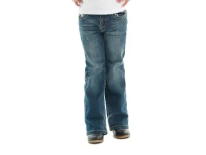 Cowgirl Tuff Girls Blue Cotton Blend Jeans Don't Fence Me In Edgy Design Everyday Wear Cowgirl Tuff Girls Blue Cotton Blend Jeans Don't Fence Me In