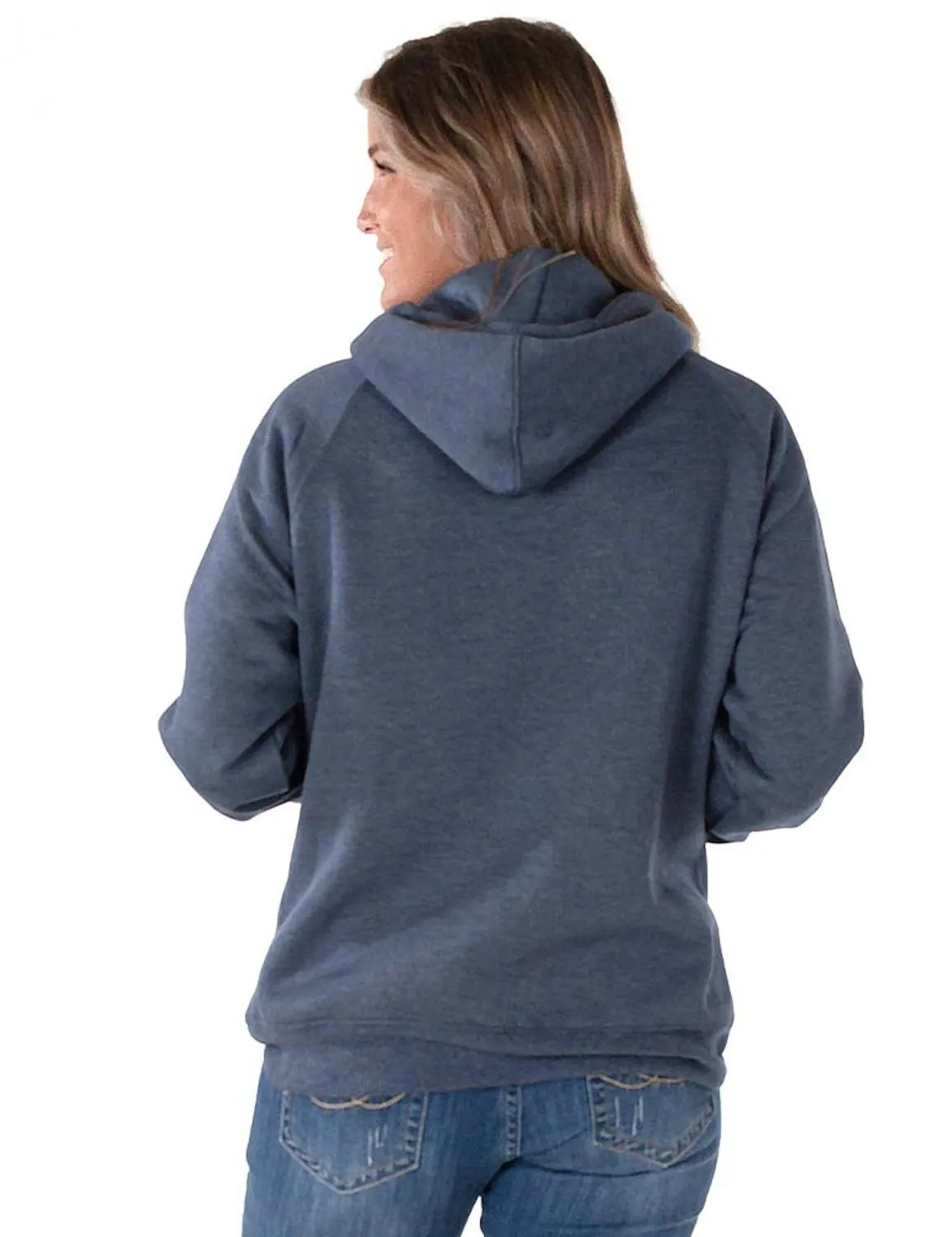 Temperature Regulating Fabric Cowgirl Tuff Womens America Eagle Navy Poly/Rayon Hoodie