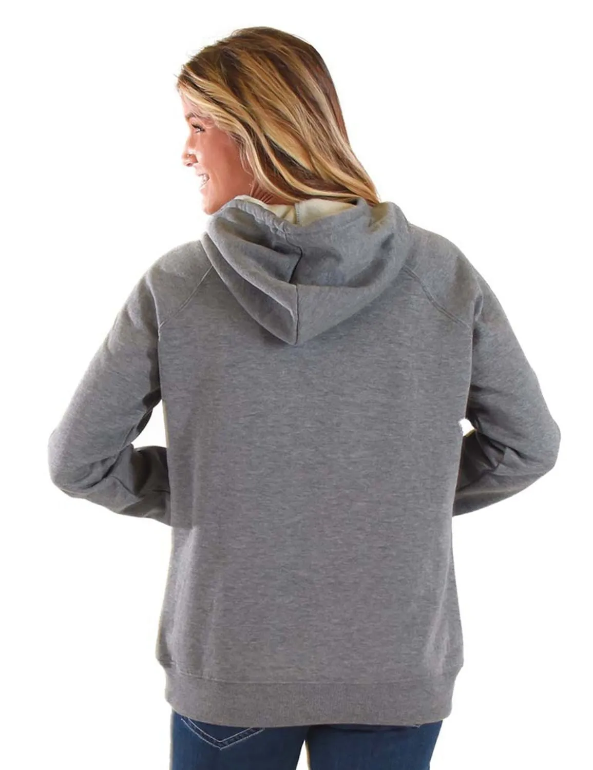 Night Out Bold Look Cowgirl Tuff Womens Barrel Racing Grey Poly/Rayon Hoodie
