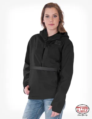 Cowgirl Tuff Womens Black Microfiber Jacket Hooded Pullover Style Basic Cowgirl Tuff Womens Black Microfiber Jacket Hooded Pullover Effortless Waist