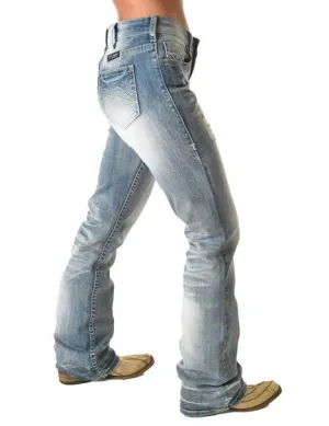Cowgirl Tuff Womens Chain Breaker Light Wash Cotton Blend Jeans Soft Craft High Quality Classic Wear Earthy Organic Cotton Material Cowgirl Tuff Womens Chain Breaker Light Wash Cotton Blend Jeans