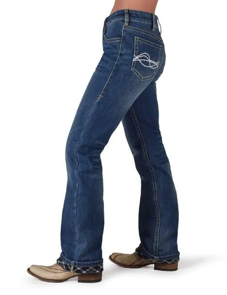 Timeless Edge Cowgirl Tuff Womens DFMI Medium Flannel Medium Wash Cotton Blend Jeans