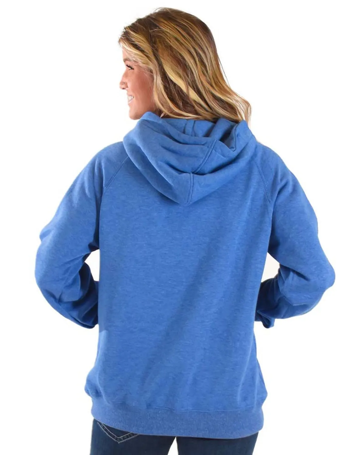 Sleek Option Cowgirl Tuff Womens Empowered Royal Blue Poly/Rayon Hoodie