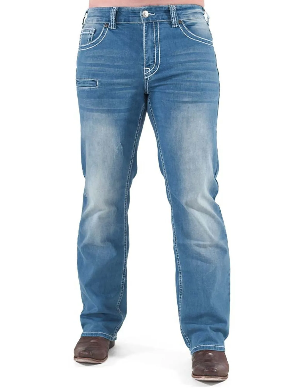 Everyday Comfort General Fit Cowgirl Tuff Womens Grand Sam Light Wash Cotton Blend Jeans