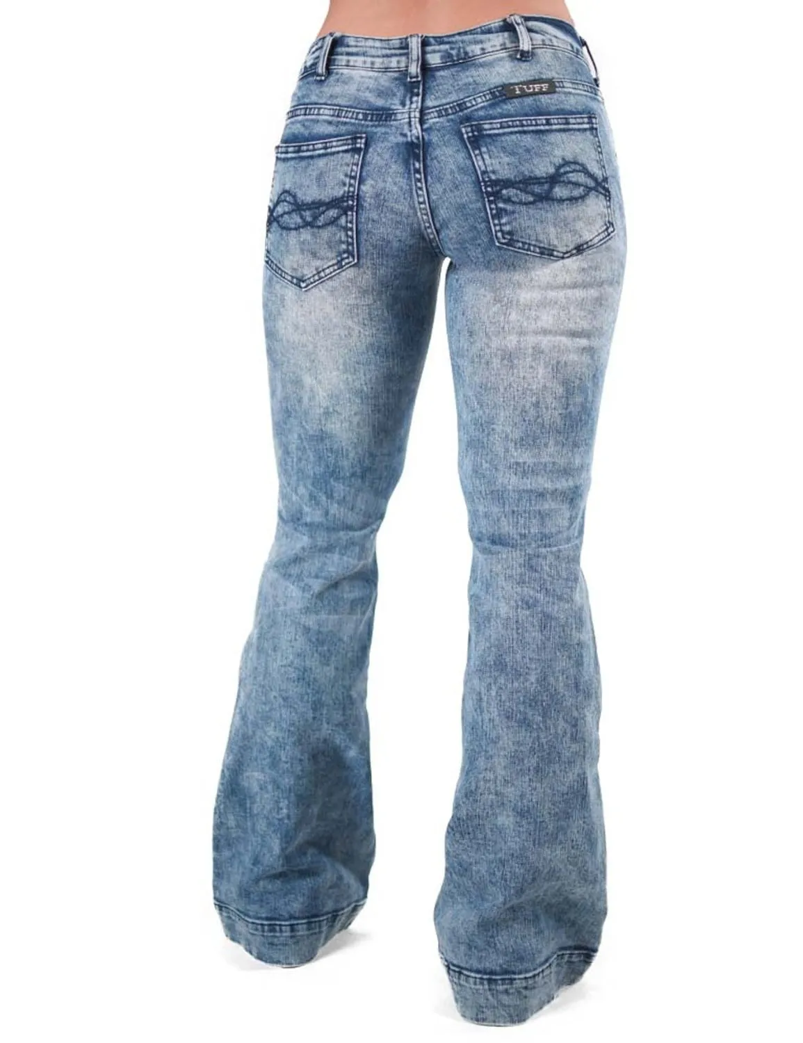 Natural Style Day Ready Cowgirl Tuff Womens High Tide Medium Wash Cotton Blend Jeans