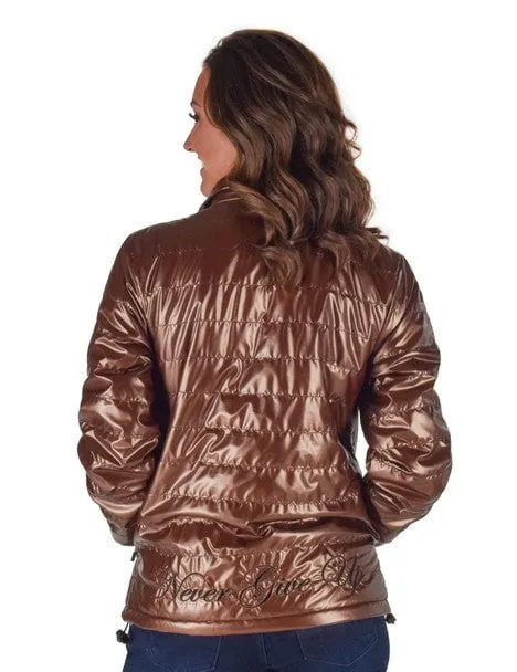 Tailored Comfort Everyday Basic Cowgirl Tuff Womens Horizontal Midweight Copper Polyester Softshell Jacket