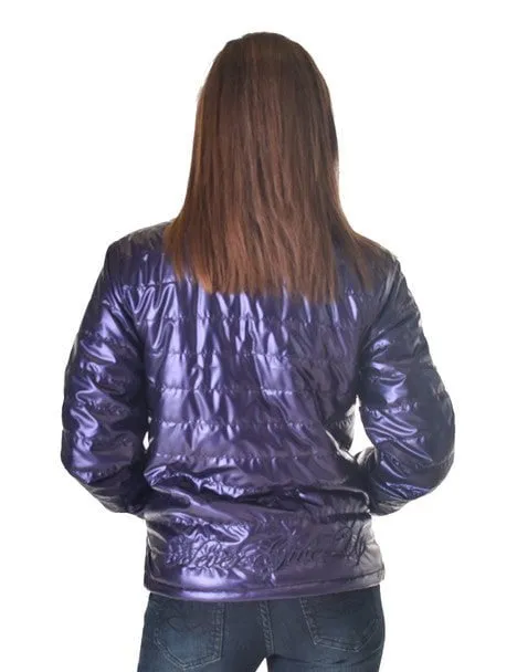 Fit Ready Cowgirl Tuff Womens Horizontal Midweight Purple 100% Polyester Softshell Jacket