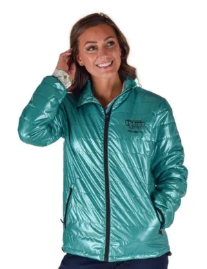 Cowgirl Tuff Womens Horizontal Midweight Turquoise Polyester Softshell Jacket Reinforced Belt Loops Cowgirl Tuff Womens Horizontal Midweight Turquoise Polyester Softshell Jacket Urban Fit Premium Cotton Blend